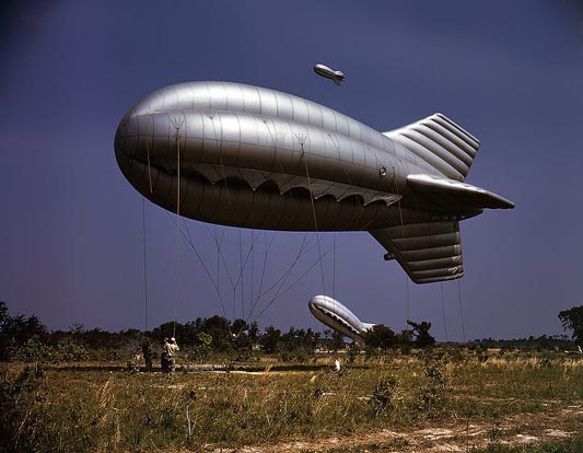 
US Marine Corps barrage balloon, Parris Island, May 1942.