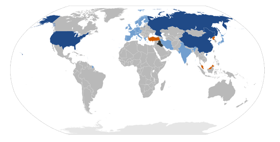 
Countries which have human spaceflight agendas.