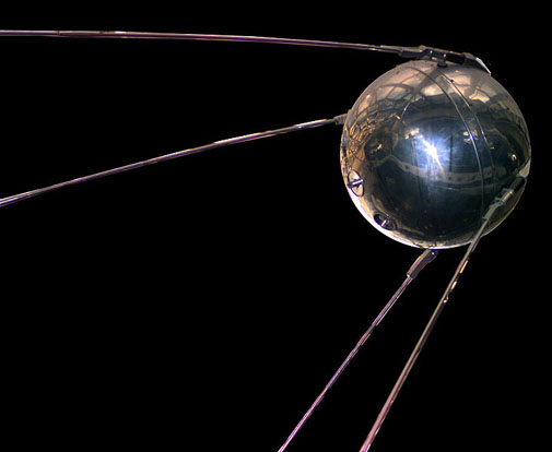 
Replica of Sputnik 1, the first artificial satellite, launched by the Soviet Union in 1957