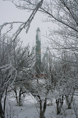 
The 24P vehicle on January 16, 2007, preparing for launch from the Baikonur Cosmodrome