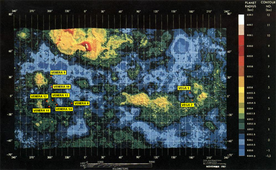
Location of Soviet Venus landers
